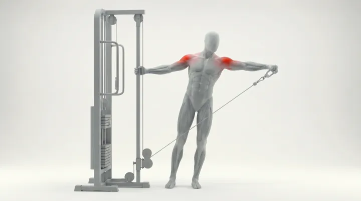 Leaning Cable Lateral Raise, 3D demonstration