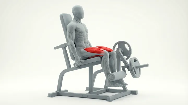 Machine Plate Loaded Leg Extension, 3D demonstration