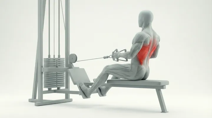 Machine Seated Cable Row, 3D demonstration