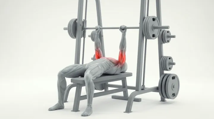 Smith Machine Close Grip Bench Press, 3D demonstration