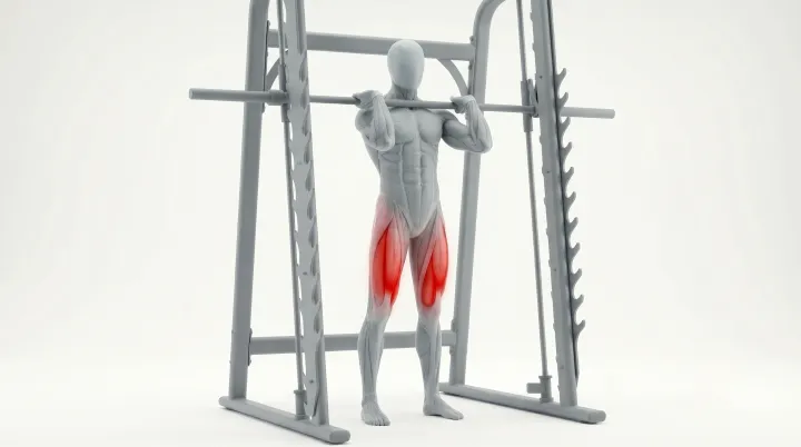 Smith Machine Front Squat, 3D demonstration