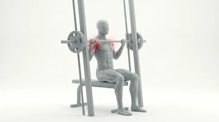 Smith Machine Seated Overhead Press, 3D demonstration