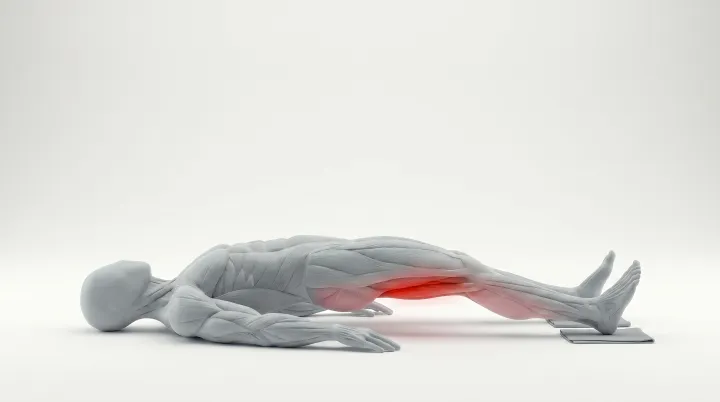 Towel Slide Leg Curl, 3D demonstration