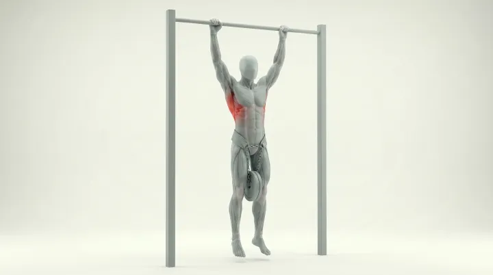 Weighted Pull Ups, 3D demonstration