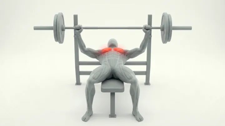 Wide-Grip Barbell Bench Press, 3D demonstration