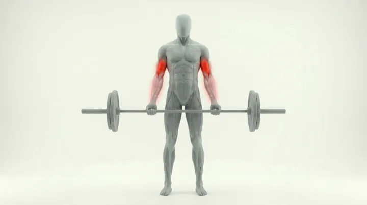 Wide-Grip Barbell Curl, 3D demonstration