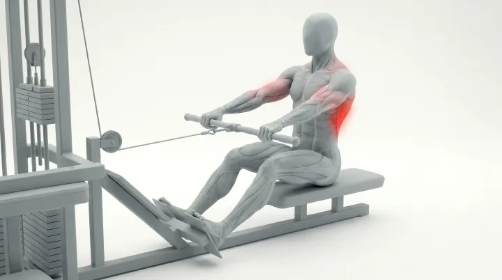 Wide-Grip Seated Cable Row, 3D demonstration