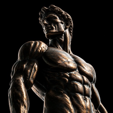 Bronze league statue